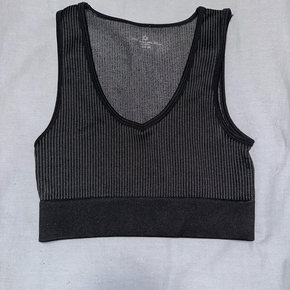 Aerie Black Ribbed Top